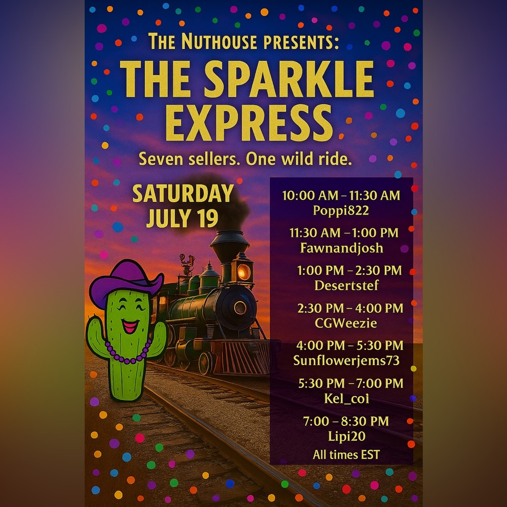 The Sparkle Express is coming to you July 19th!